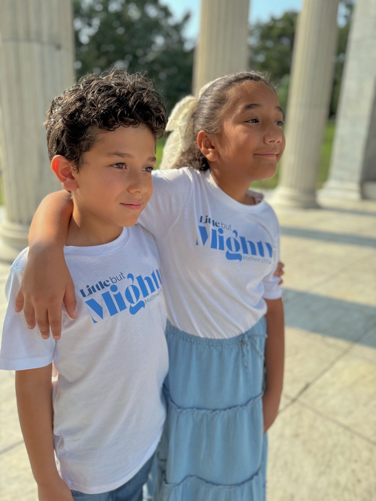 Little But Mighty Kids Christian T-Shirt – Tiny Disciples Collection | Matthew 17:20 Faith Tee
