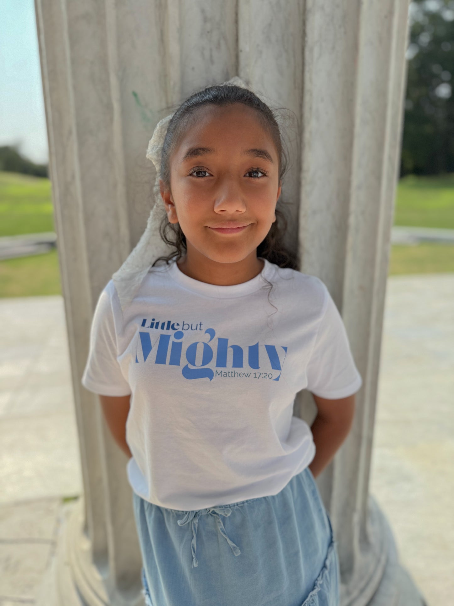 Little But Mighty Kids Christian T-Shirt – Tiny Disciples Collection | Matthew 17:20 Faith Tee