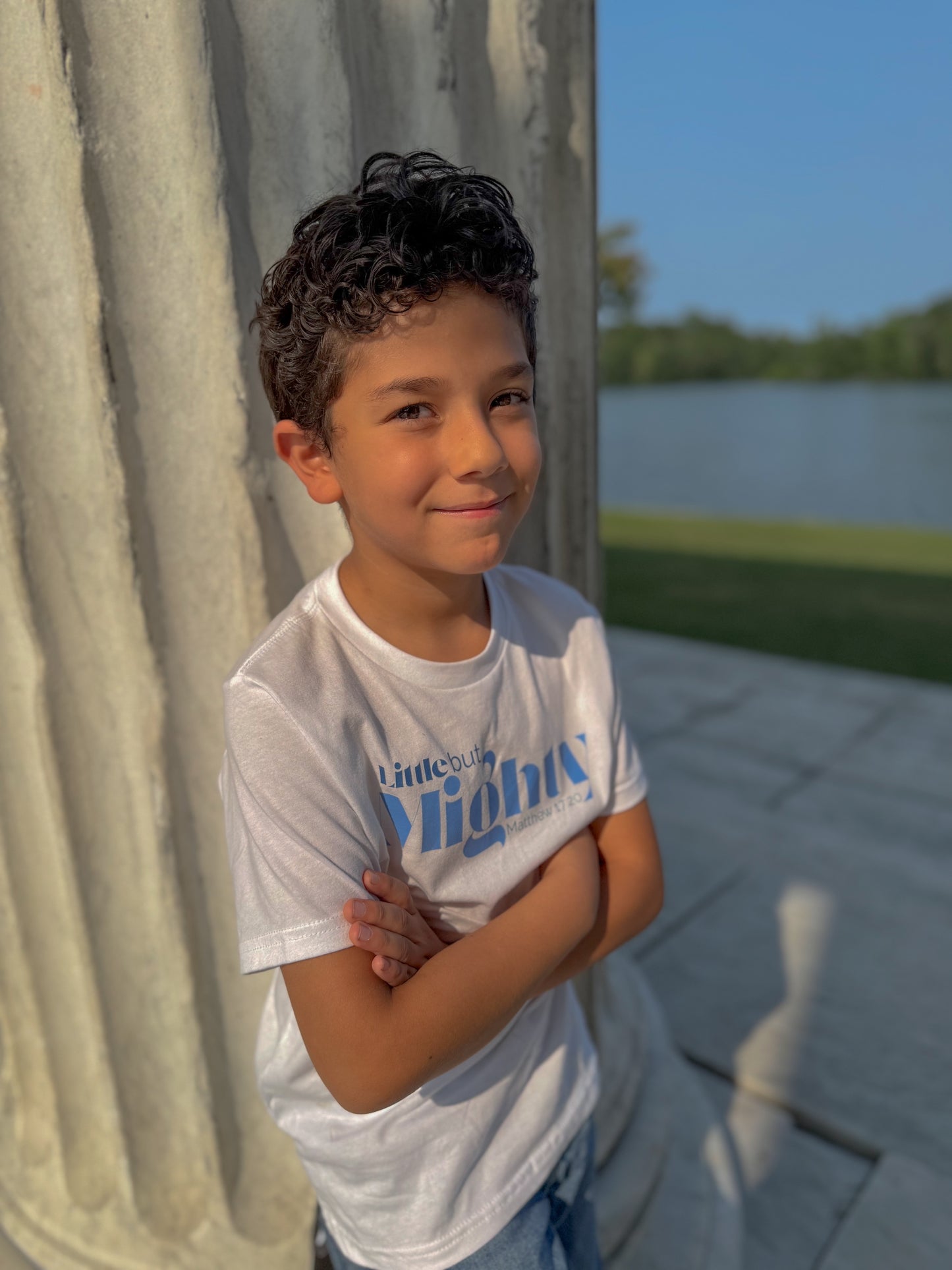 Little But Mighty Kids Christian T-Shirt – Tiny Disciples Collection | Matthew 17:20 Faith Tee