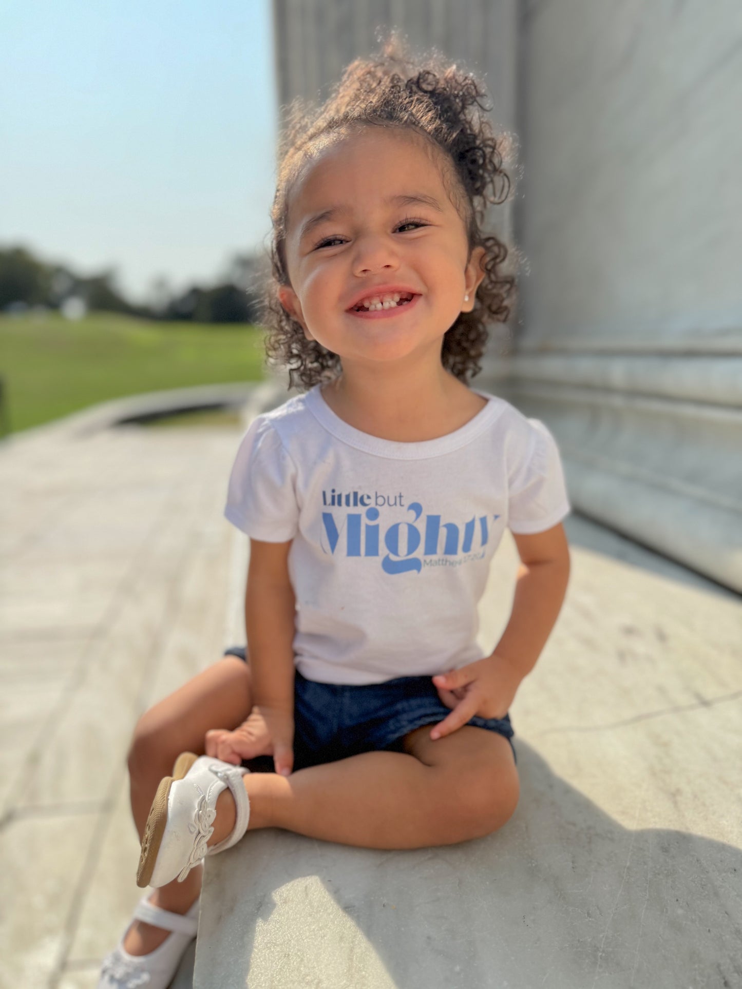 Little But Mighty Kids Christian T-Shirt – Tiny Disciples Collection | Matthew 17:20 Faith Tee