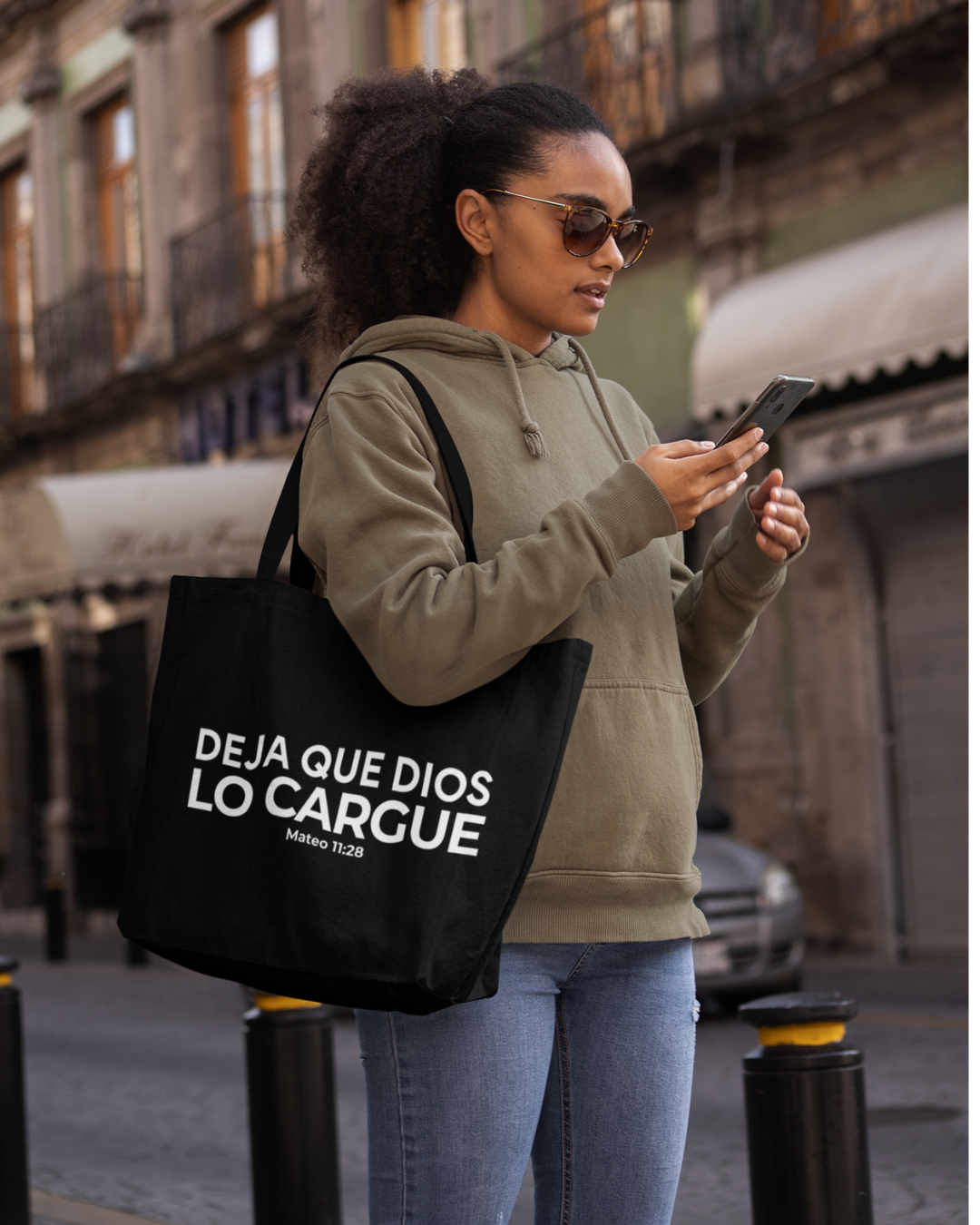 Let God Carry It Tote Bag | Deja que Dios lo cargue | Matthew 11:28