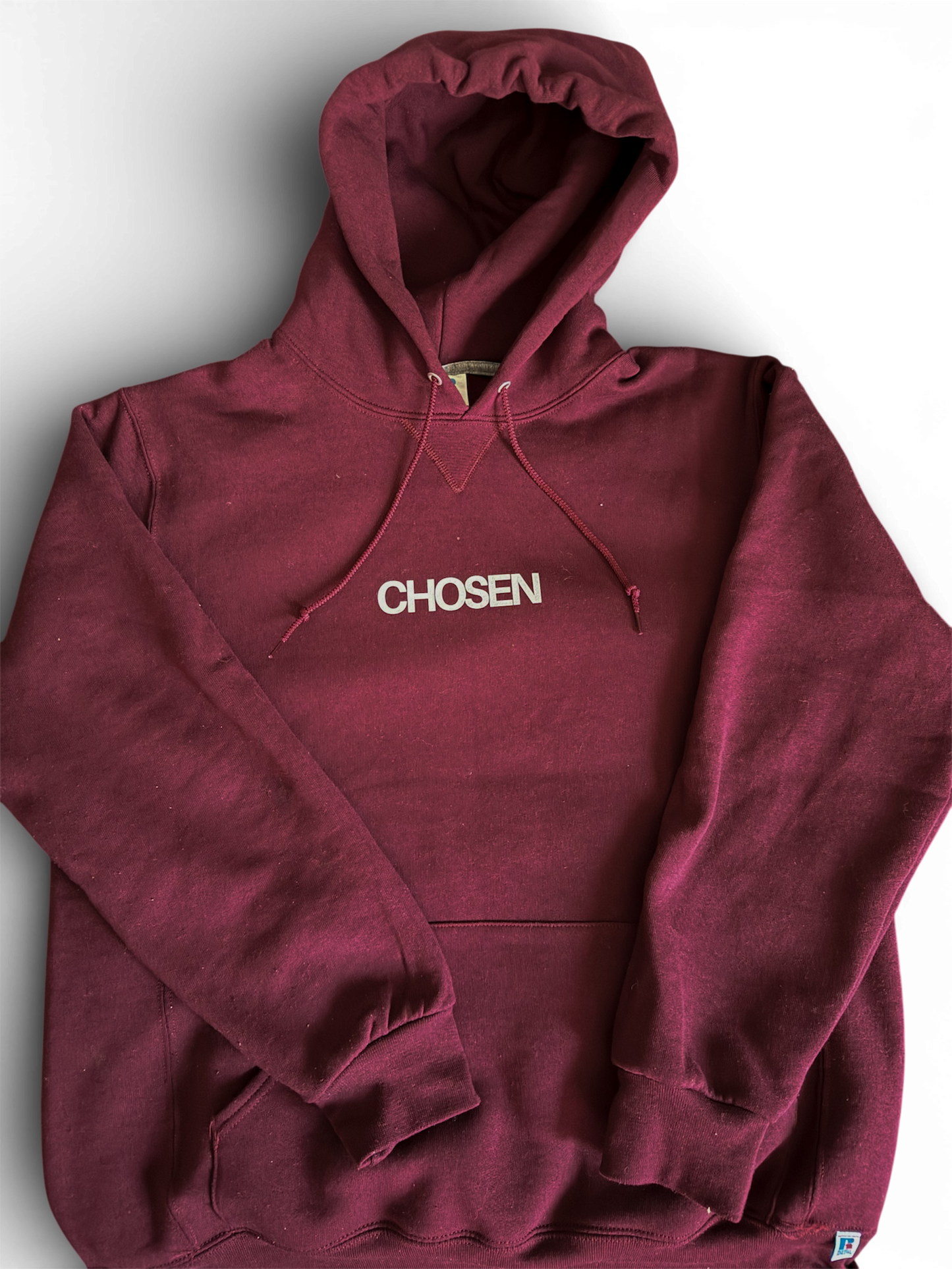 Chosen Burgundy Hoodie – “Breath in My Lungs, Proof of His Power” Christian Sweatshirt