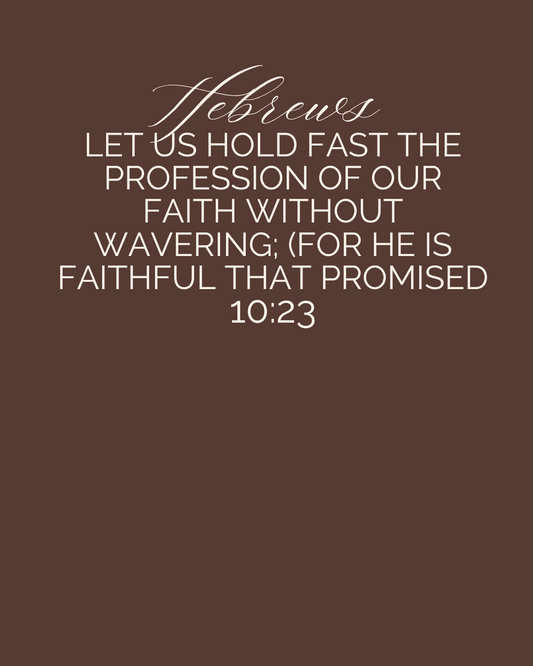 Rest in His Promises – Women’s Christian T-Shirt | Hebrews 10:23 Scripture Tee – Brown Crewneck